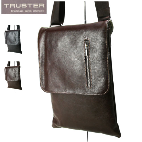水牛革　ショルダーバッグ　TRUSTER 　トラスター　モスク　75813　縦長　薄マチSD大