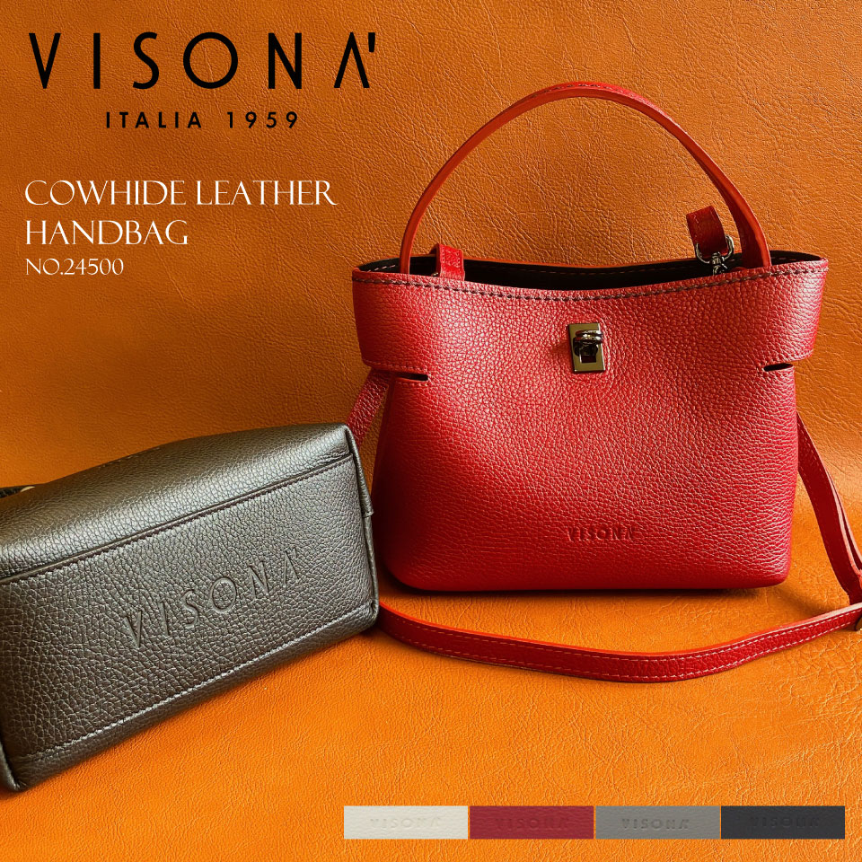 2024 秋冬 イタリア製 本革 牛革 ハンドバッグ ミニバッグ 2WAY レディース B6対応 軽量 PLINIO VISONA プリニオ ヴィソナ CALIFORNIA No.24500