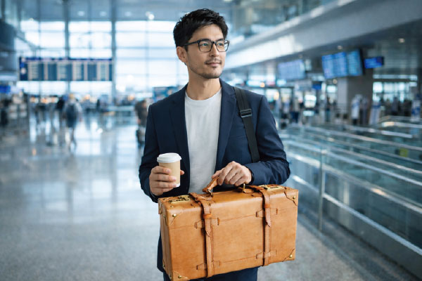 ヌメ革トランクケースを購入されるお客様