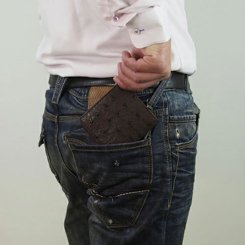 オーストリッチ 二つ折り財布