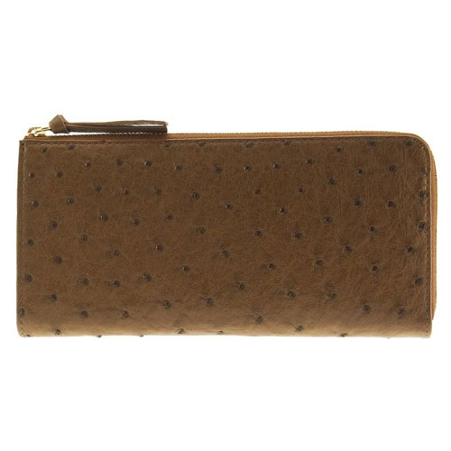 オーストリッチ L字ファスナー長財布