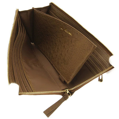 オーストリッチ L字ファスナー長財布