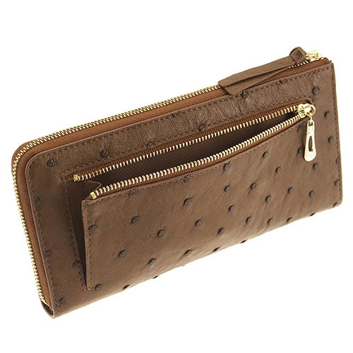 オーストリッチ L字ファスナー長財布