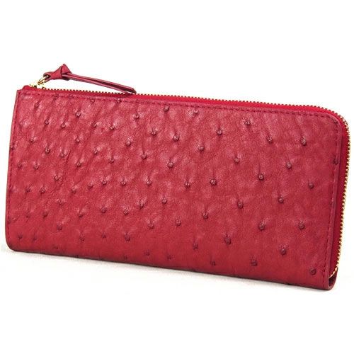 オーストリッチ L字ファスナー長財布