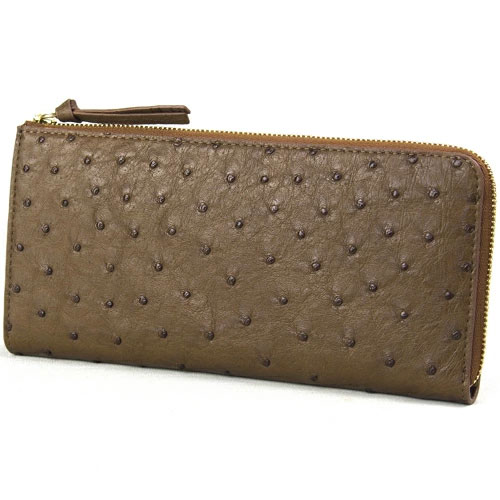 オーストリッチ L字ファスナー長財布